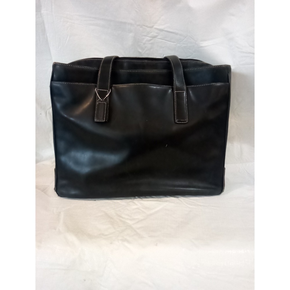 Vintage Coach All Leather Messenger Briefcase Tote Multi Compartment Laptop Bag